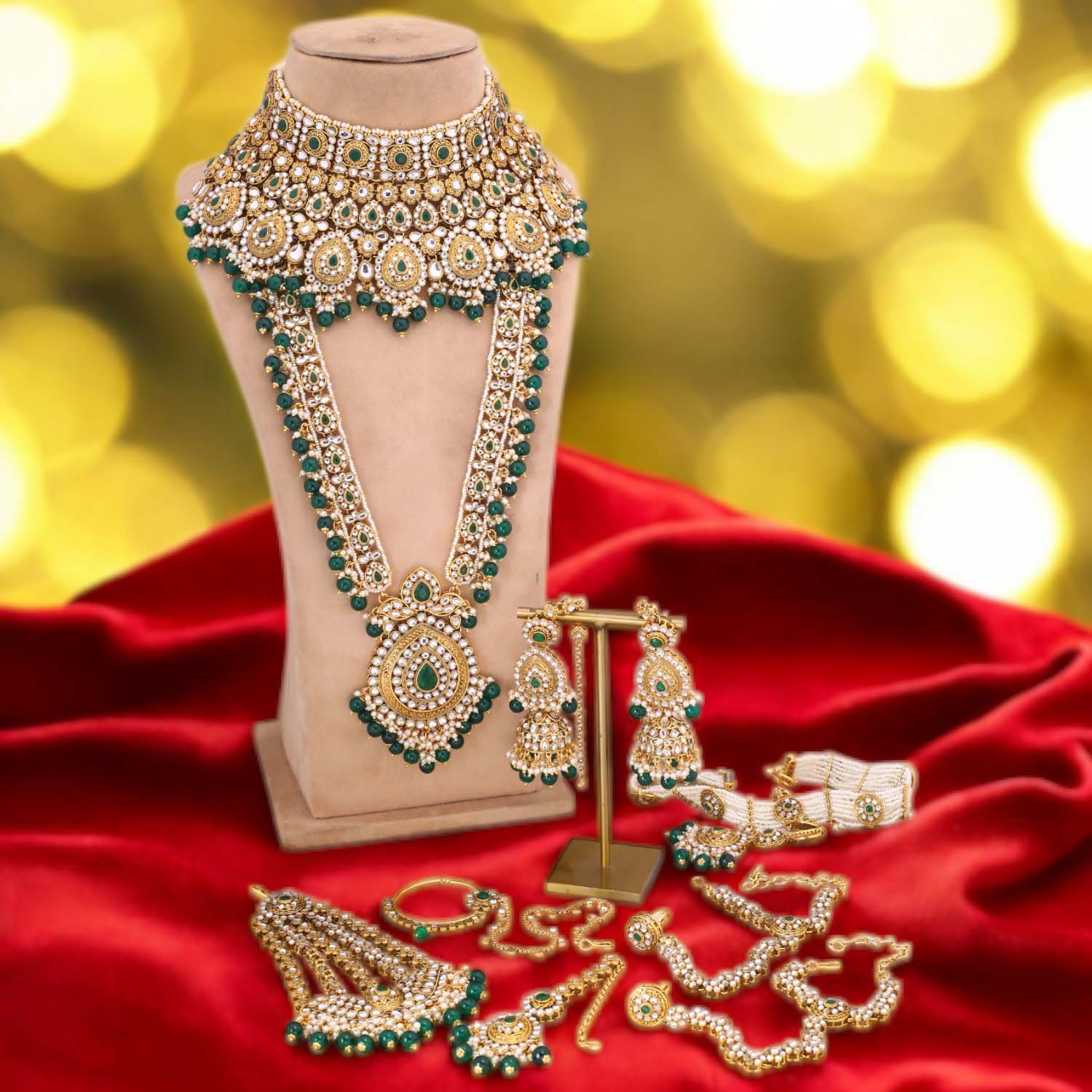 Emerald Shreyani Bridal Jewellery Set - Main Image