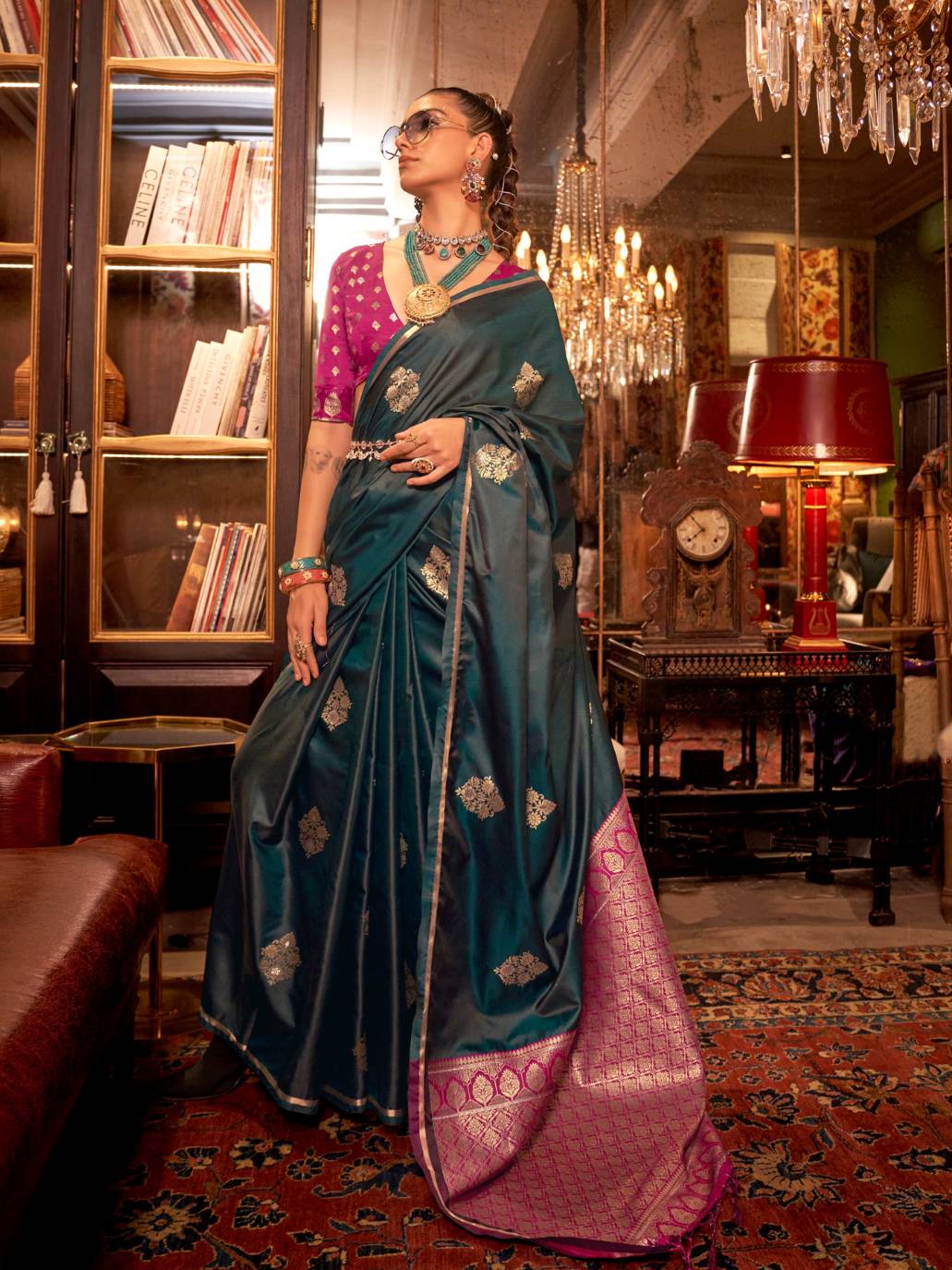 Green Pure Satin Handloom Weaving Silk Saree – Bling Bag