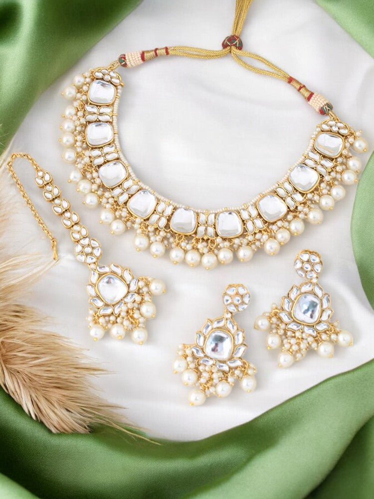 Kundan Jewellery For Lehenga Purple Kundan Jewellery Set For Wedding