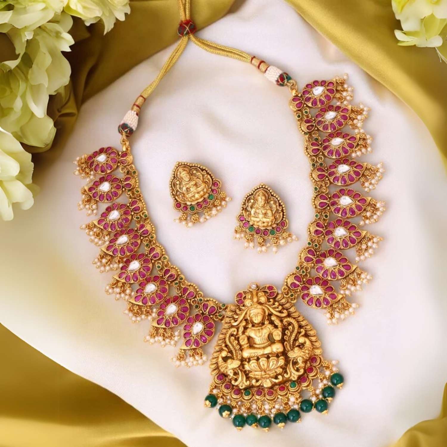 Multicolor Maheswari Temple Jewellery Set New Arrival – Bling Bag