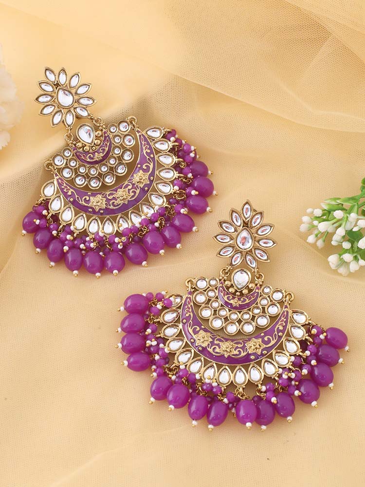 Light Purple Colour Earrings Purple Jhumka Earrings Purple Ajaya