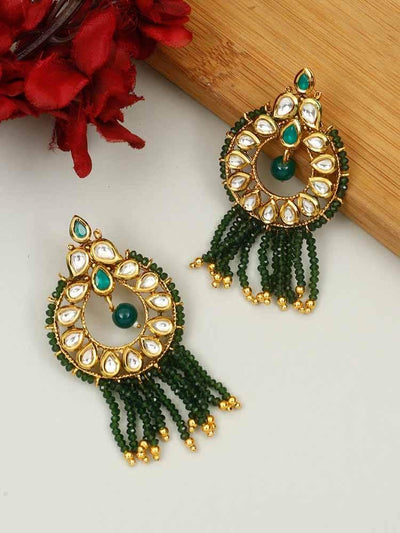 earrings - Bling Bag Emerald Omkar Dangler Earrings