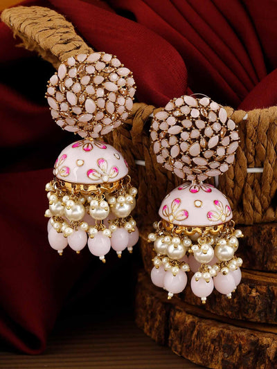earrings - Bling Bag Lilac Daliha Jhumki Earrings