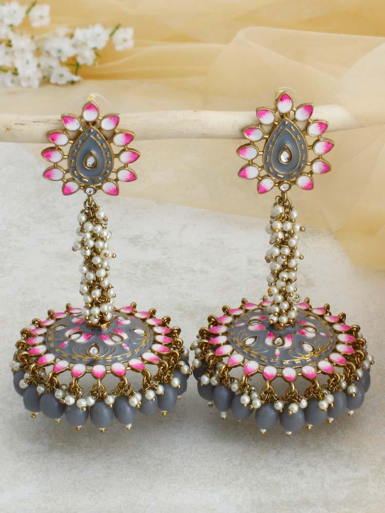 Grey Jacki Jhumkis EOSS – Bling Bag