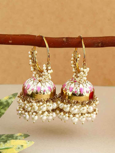 earrings - Bling Bag Ivory Rajamani Hoop Jhumki