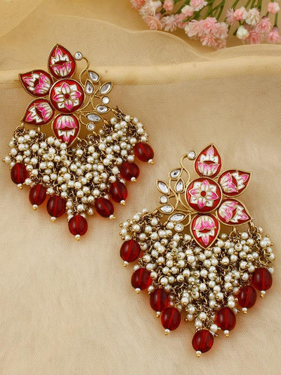 Maroon Chakrika Designer Earrings - Bling Bag