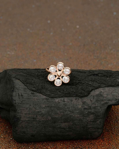rings - Bling Bag Rose Gold Shalini Adjustable Zirconia Ring