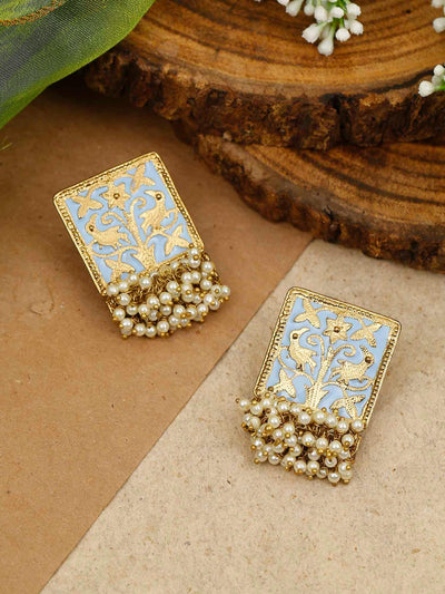 earrings - Bling Bag Turquoise Gowri Designer Studs