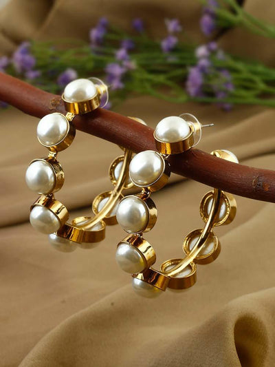 earrings - Bling Bag Golden Akoya Hoop Designer Earrings