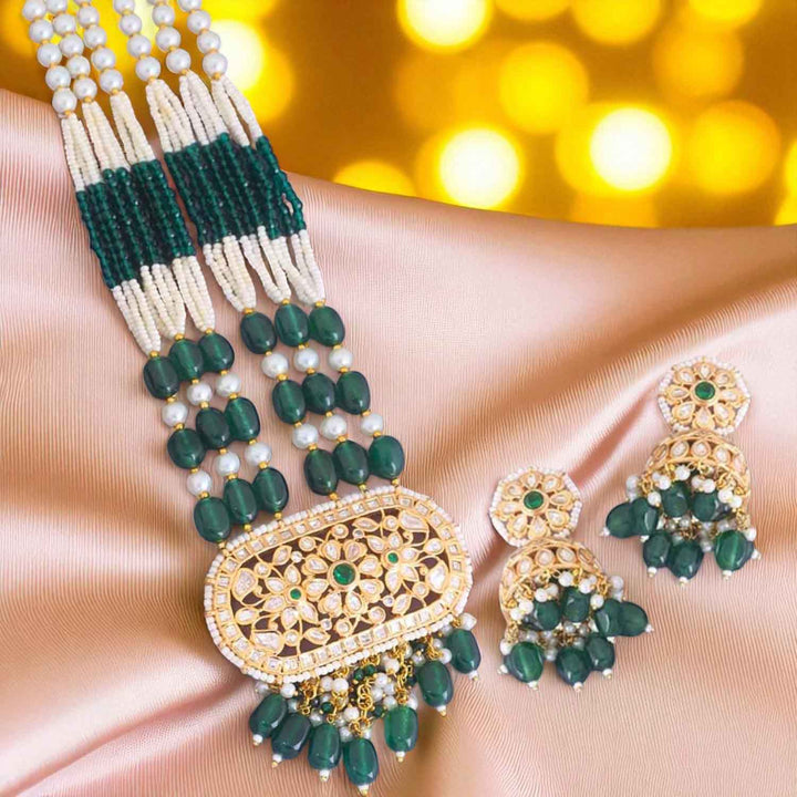 Emerald  Falak Kundan Jewellery Set - EOSS