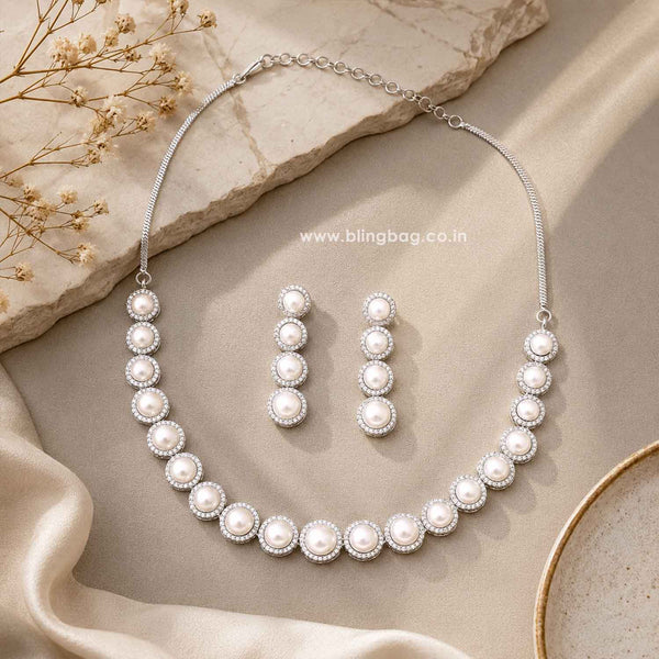 Silver Mirshey Zirconia Jewellery Set
