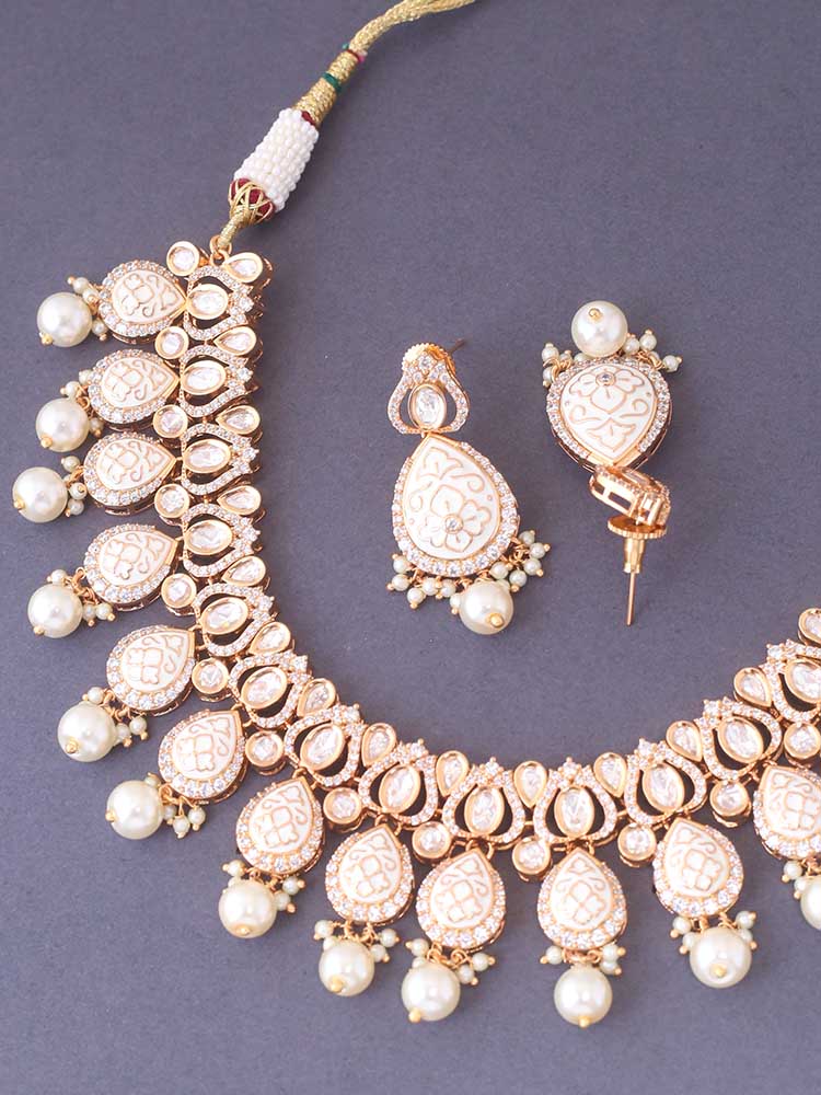 Ivory Sarika Meena Jewellery Set