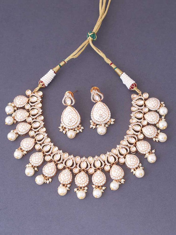 Ivory Sarika Meena Jewellery Set