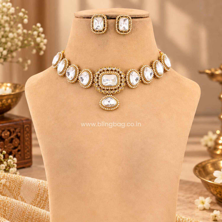Ivory Eriya Kundan Jewellery Set - New Arrival