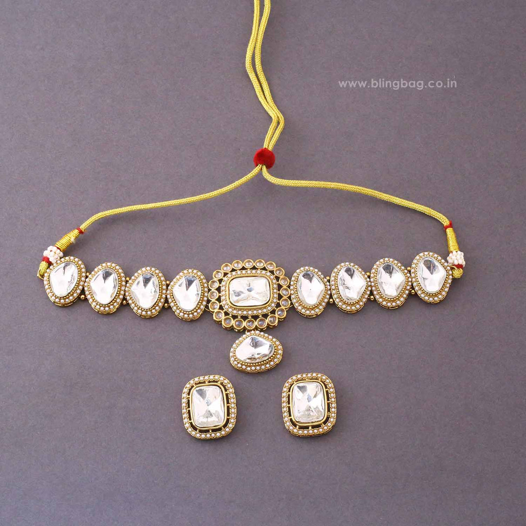 Ivory Eriya Kundan Jewellery Set - New Arrival