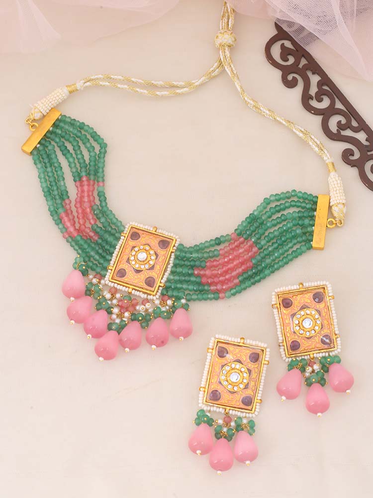 Coral Aarchi Jewellery Set