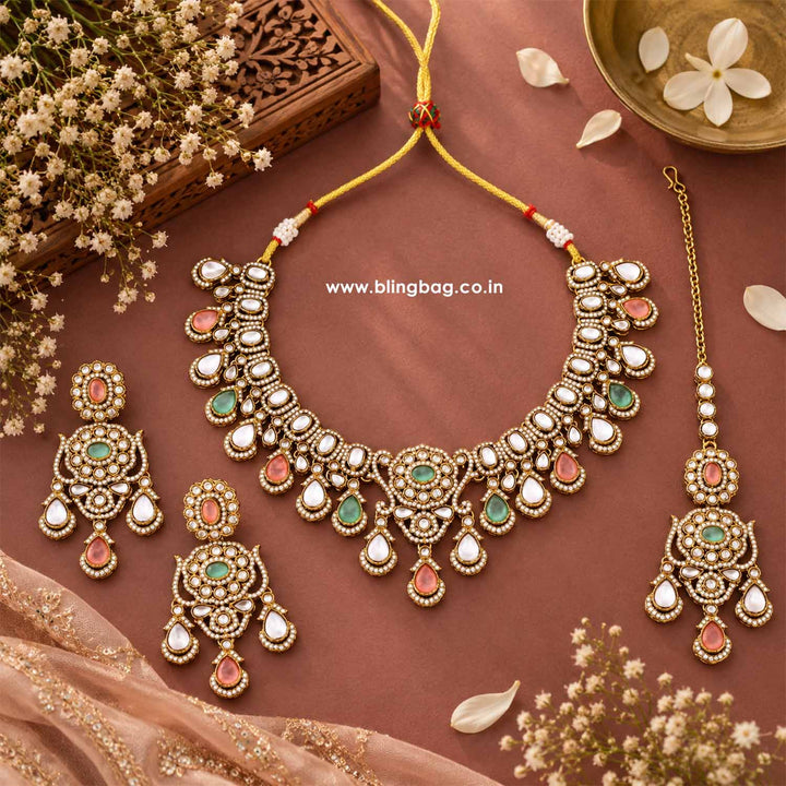 Ivory Saavira Kundan Jewellery Set - New Arrival