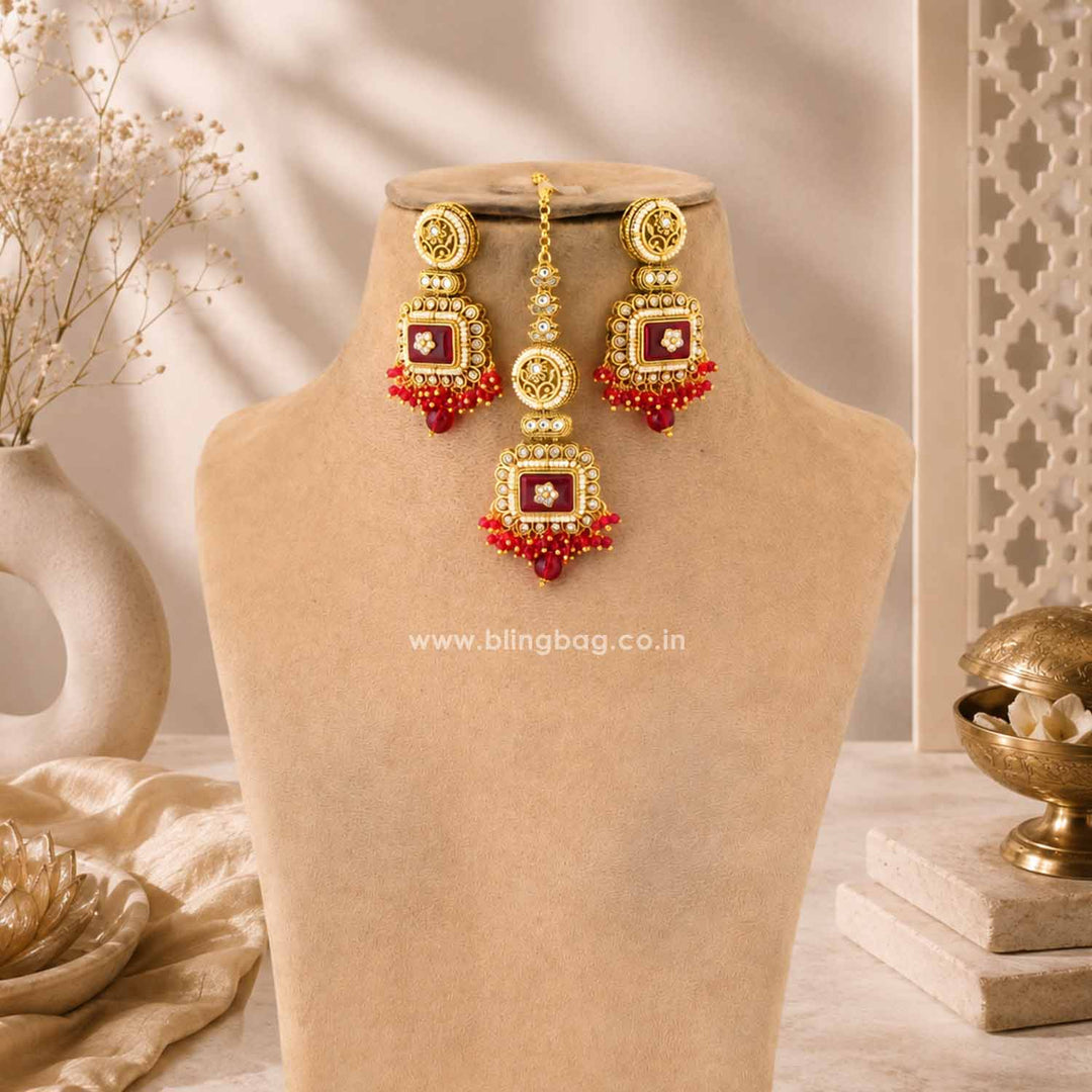 Rani Siyashi Kundan Jewellery Set