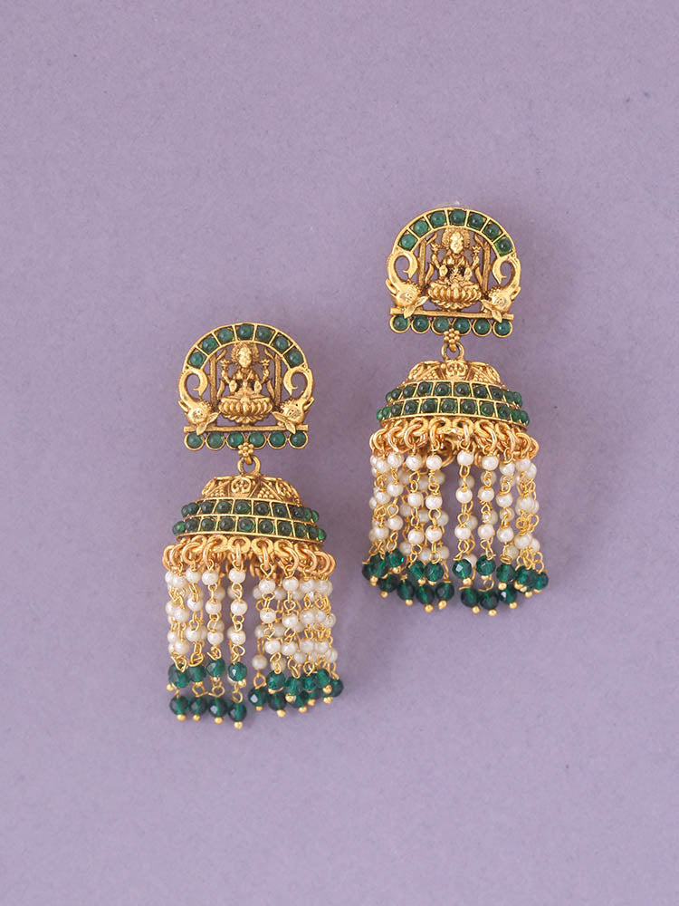 Emerald Ammavaru Temple Jhumkis