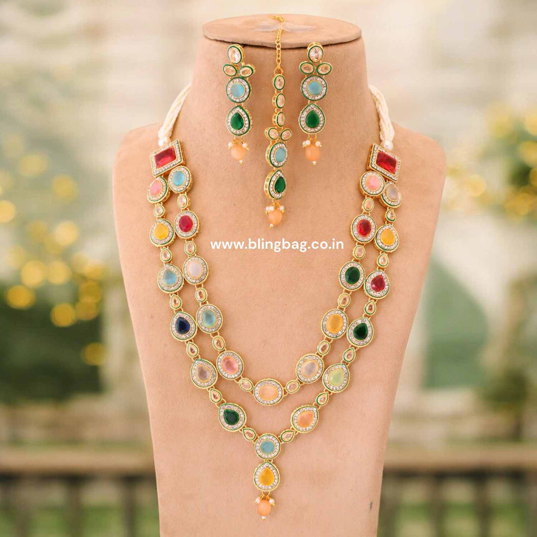Multicolor Ehani Kundan Jewellery Set