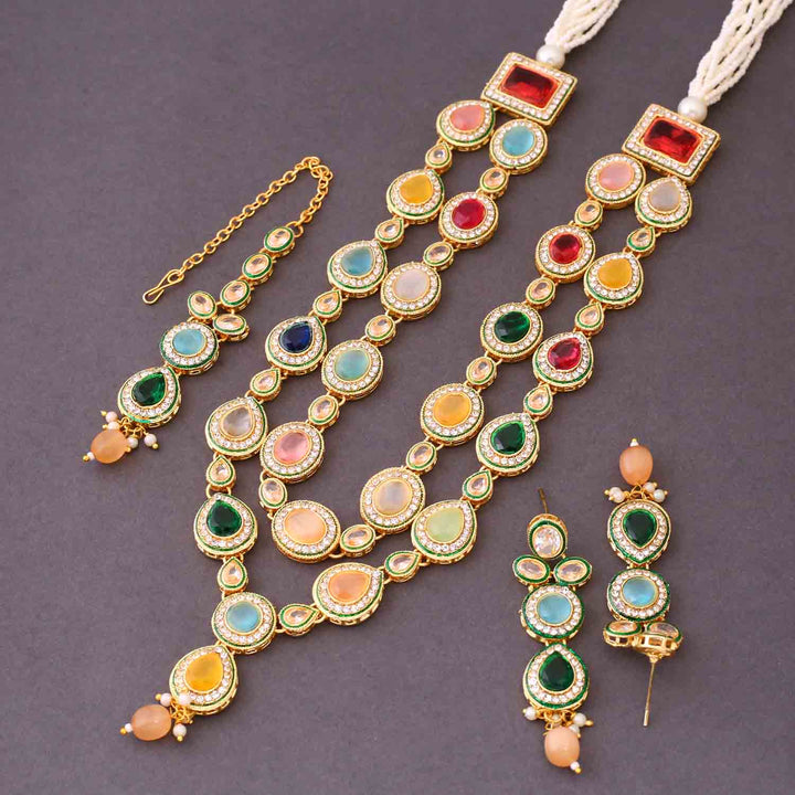 Multicolor Ehani Kundan Jewellery Set