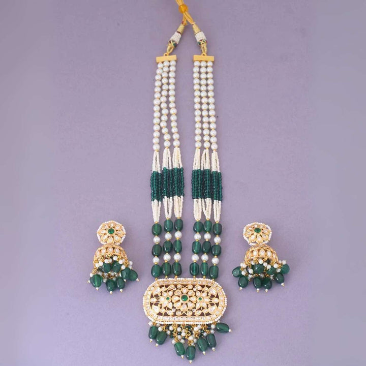 Emerald  Falak Kundan Jewellery Set - EOSS