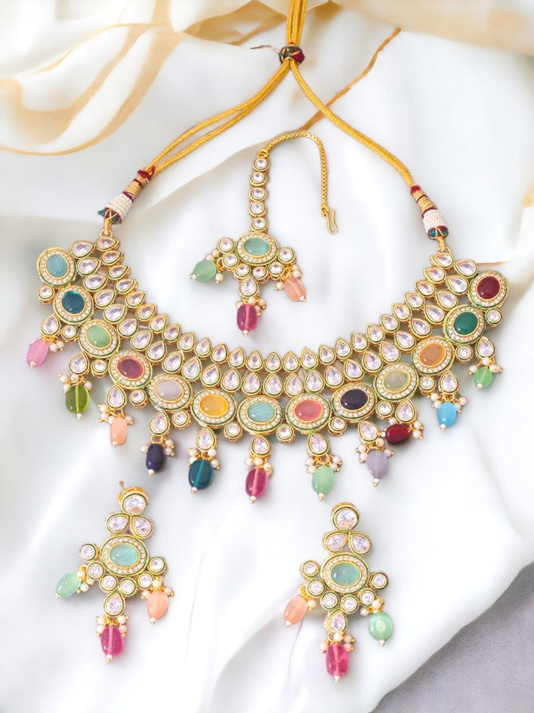 Multicolor Ehani Choker Jewellery Set