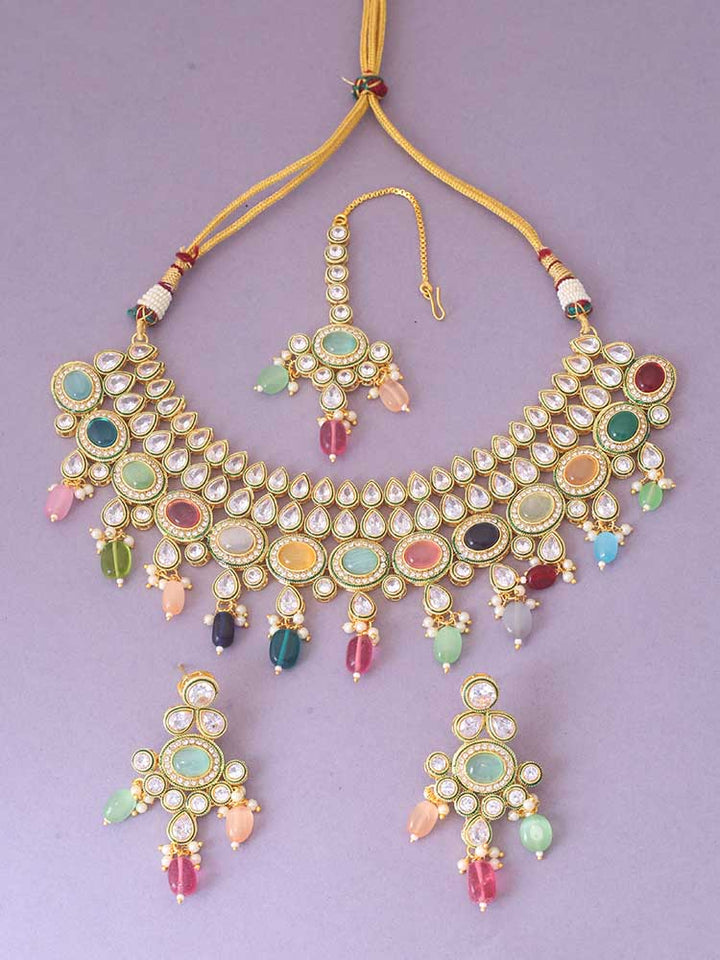 Multicolor Ehani Choker Jewellery Set