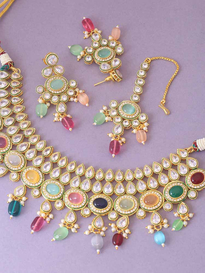Multicolor Ehani Choker Jewellery Set