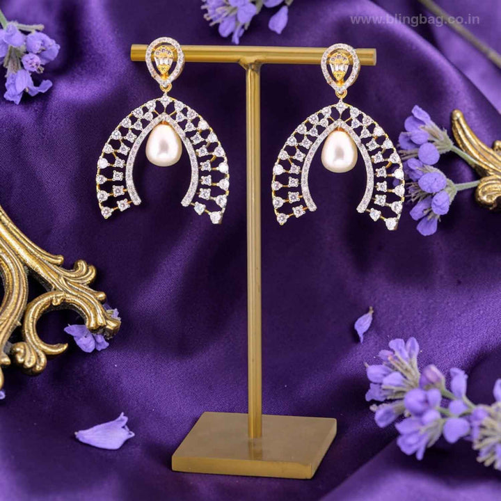 Golden Tabite Zirconia Danglers