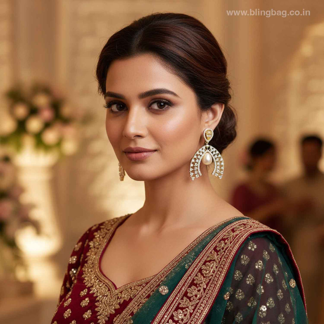 Golden Tabite Zirconia Danglers