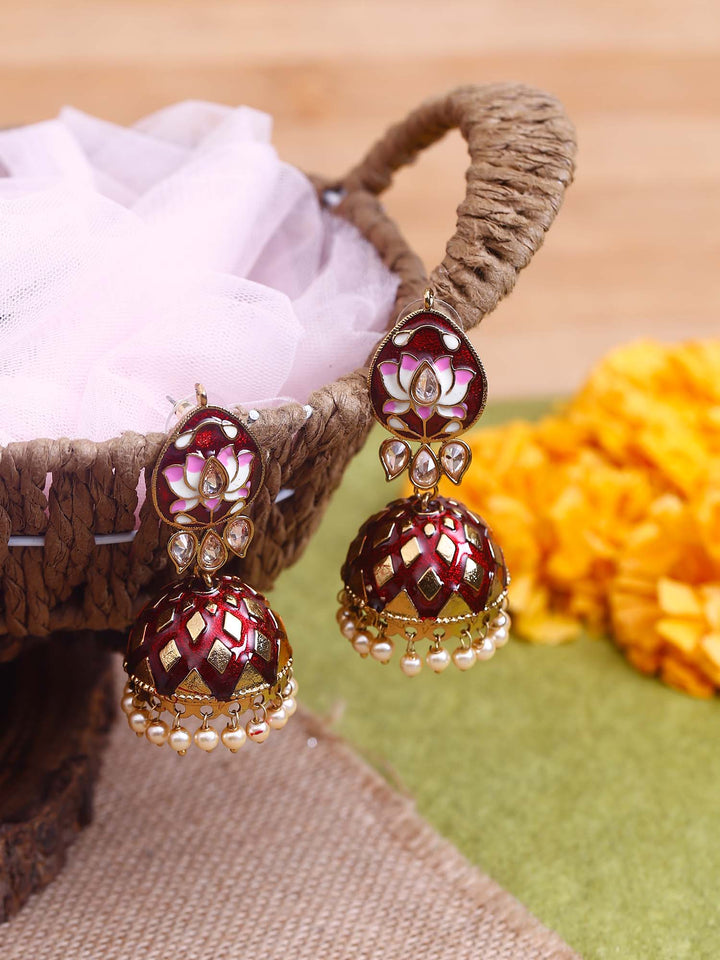 Maroon Rudra Jhumkis