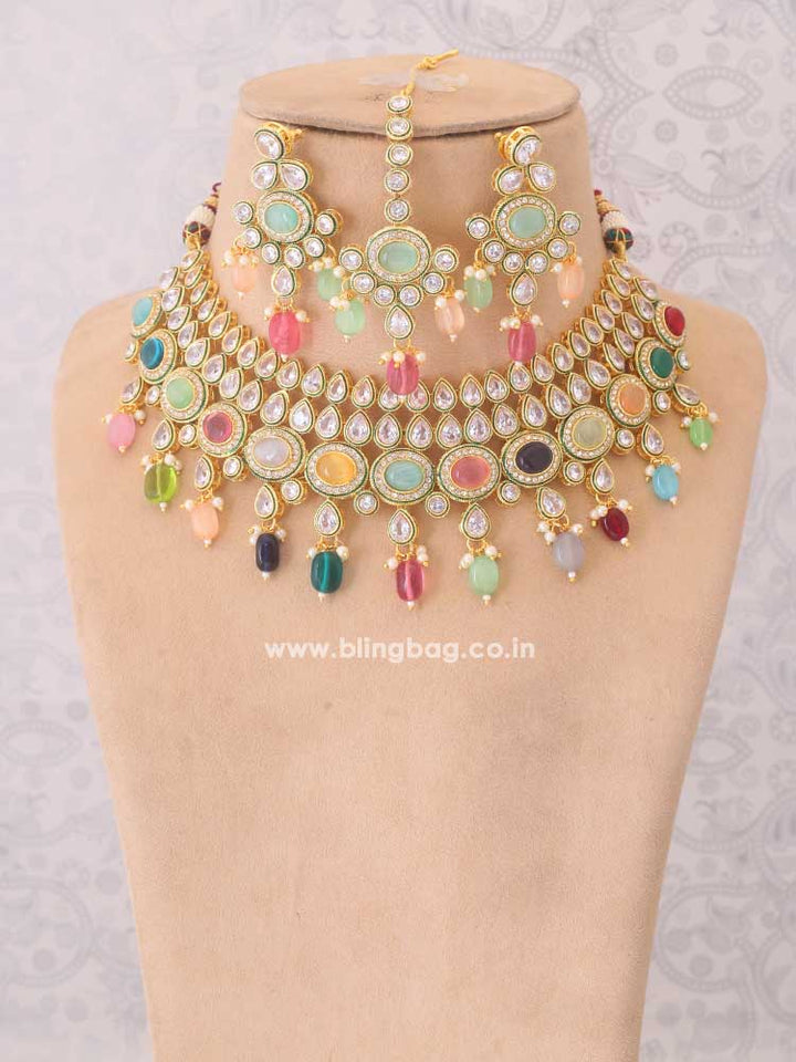 Multicolor Ehani Choker Jewellery Set