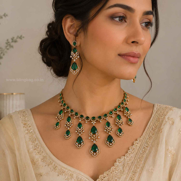 Emerald Aderes Victorian Jewellery Set - New Arrival