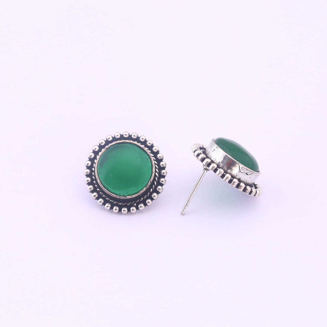 Emerald Umina Oxidised Studs