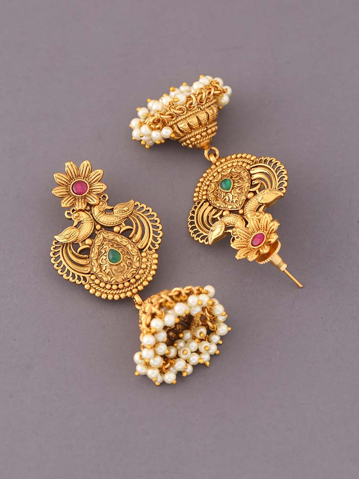 Ruby Emerald Azara Jhumkis