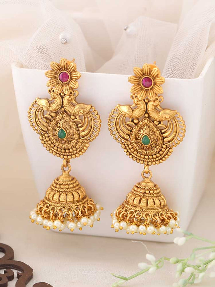 Ruby Emerald Azara Jhumkis