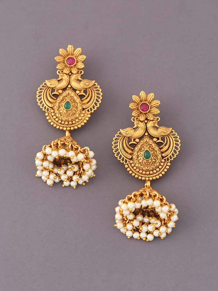 Ruby Emerald Azara Jhumkis