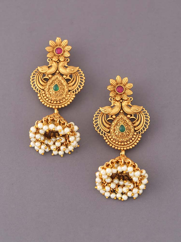 Ruby Emerald Azara Jhumkis