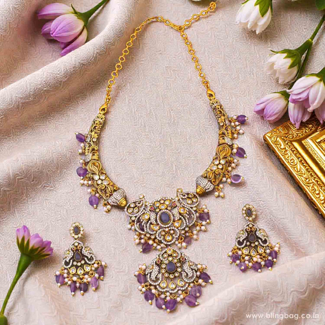 Purple Bellara Hasli Victorian Jewellery Set - New Arrival