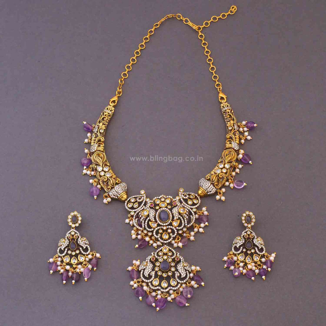 Purple Bellara Hasli Victorian Jewellery Set - New Arrival