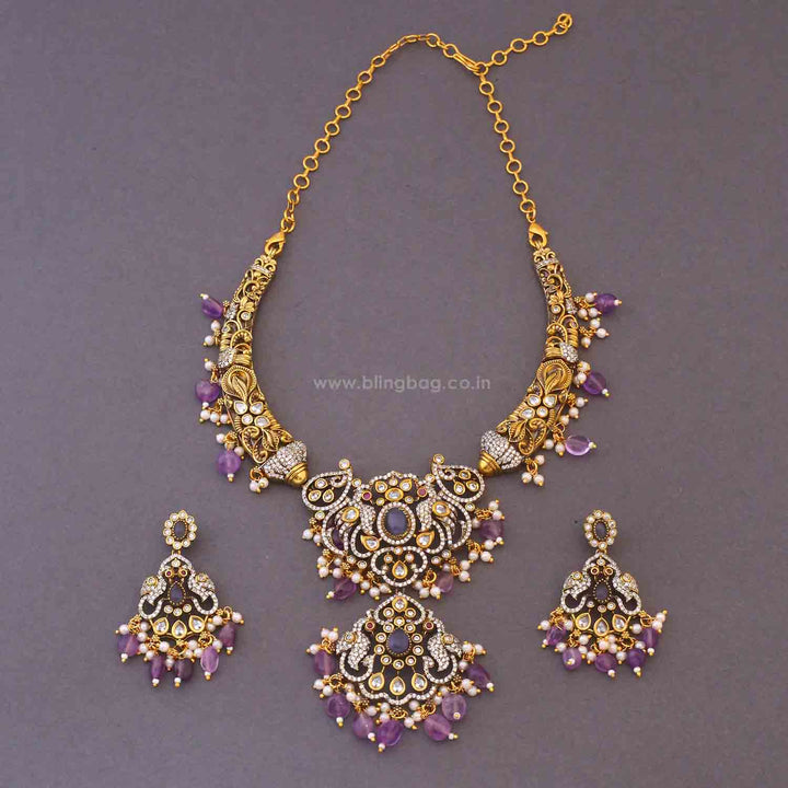 Purple Bellara Hasli Victorian Jewellery Set - New Arrival
