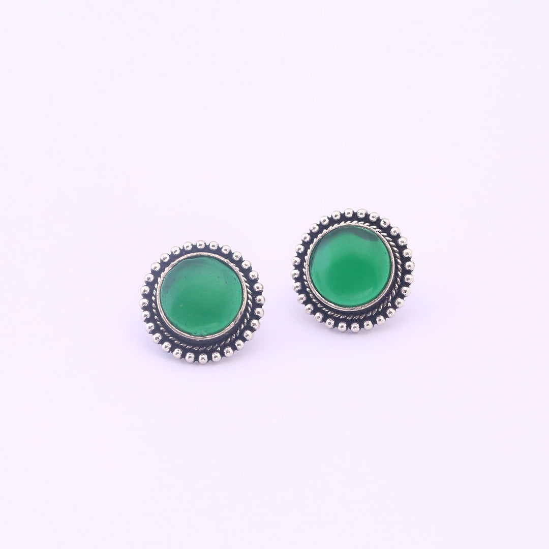 Emerald Umina Oxidised Studs