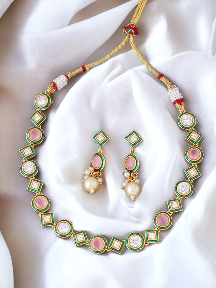 Blush  Mansvi Kundan Jewellery Set
