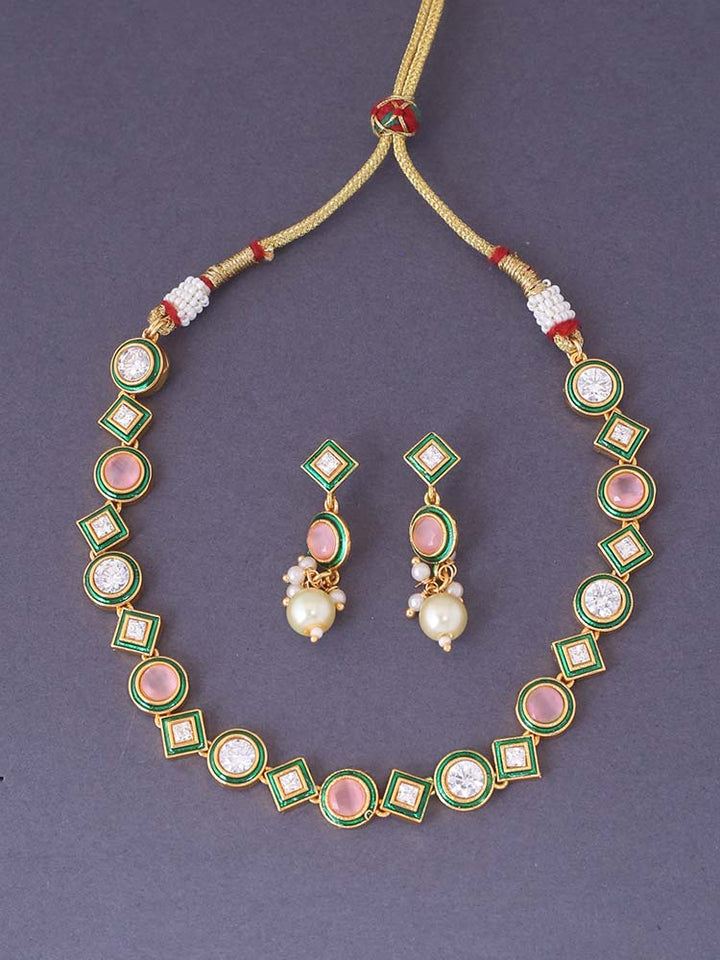 Blush  Mansvi Kundan Jewellery Set