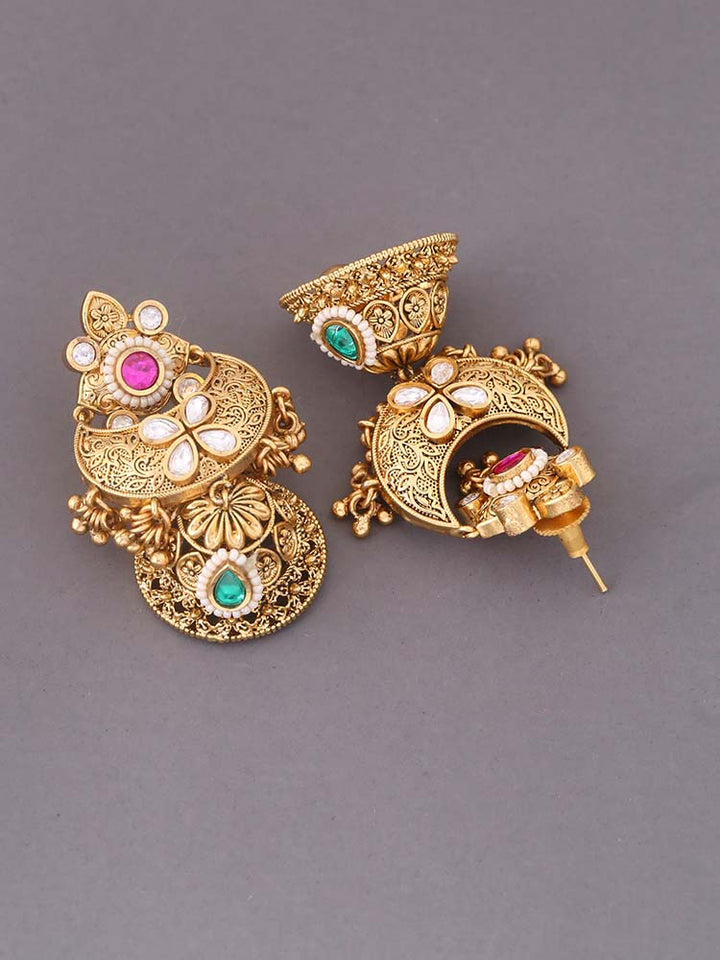 Multicolor Ishani Temple Jhumkis