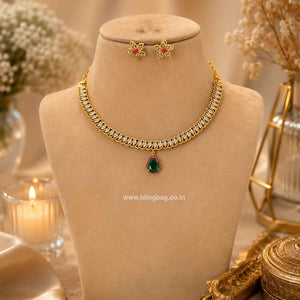 Multicolor Delphara Hasli Victorian Jewellery Set - New Arrival