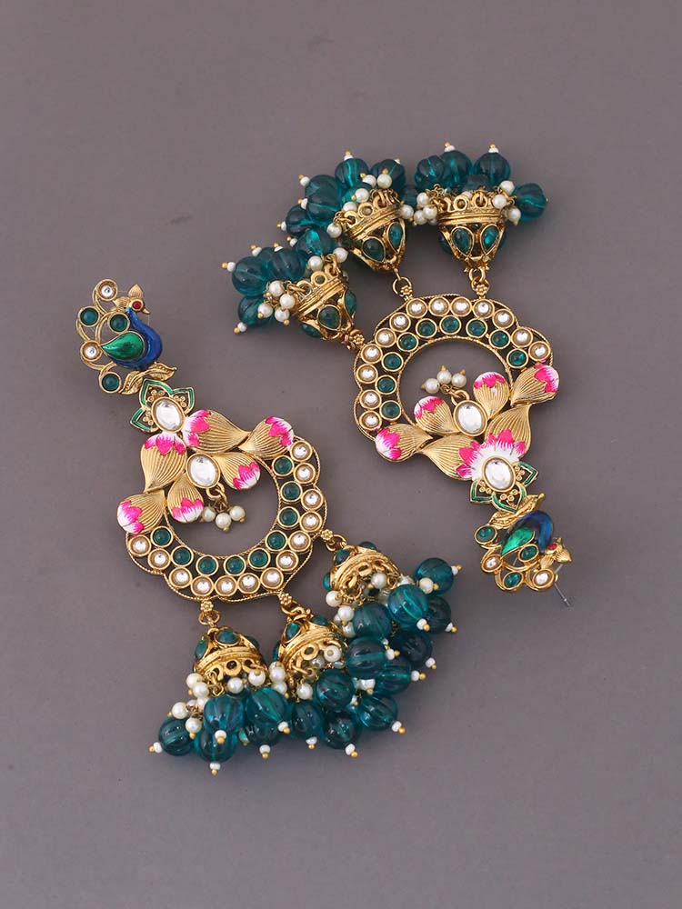 Emerald Vrishank Jhumkis