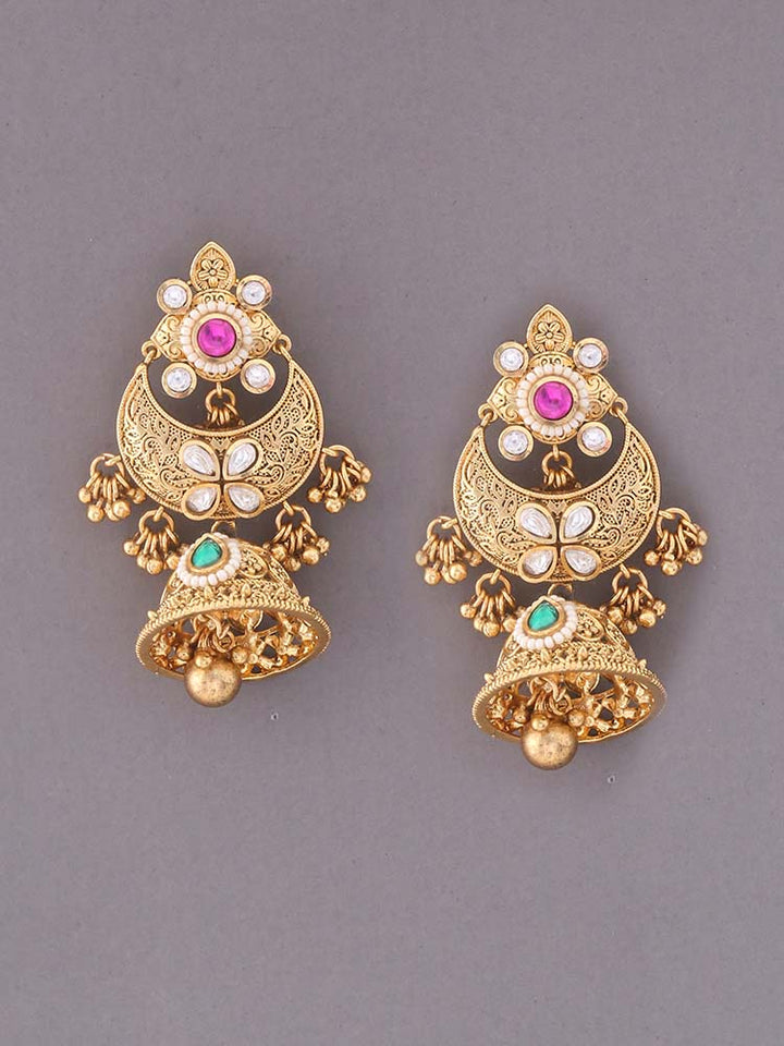 Multicolor Ishani Temple Jhumkis