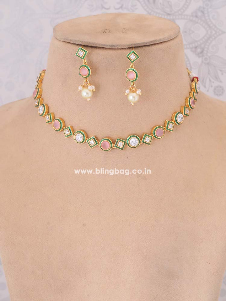 Blush  Mansvi Kundan Jewellery Set